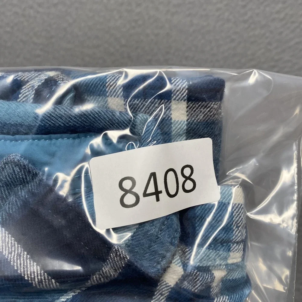 North Face Shirt Mens Large Blue Plaid Flannel‎ Button Down Outdoor Casual